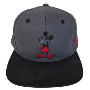 Neff x Disney Smug Mickey Mouse Smiley Face Hat Snapback Baseball Cap Grey Black